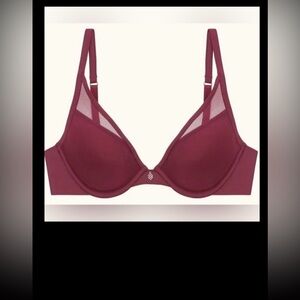 ThirdLove 24/7 Bra Wired Cups Classic Plunging Uplift in Burgundy Size 34H NWT